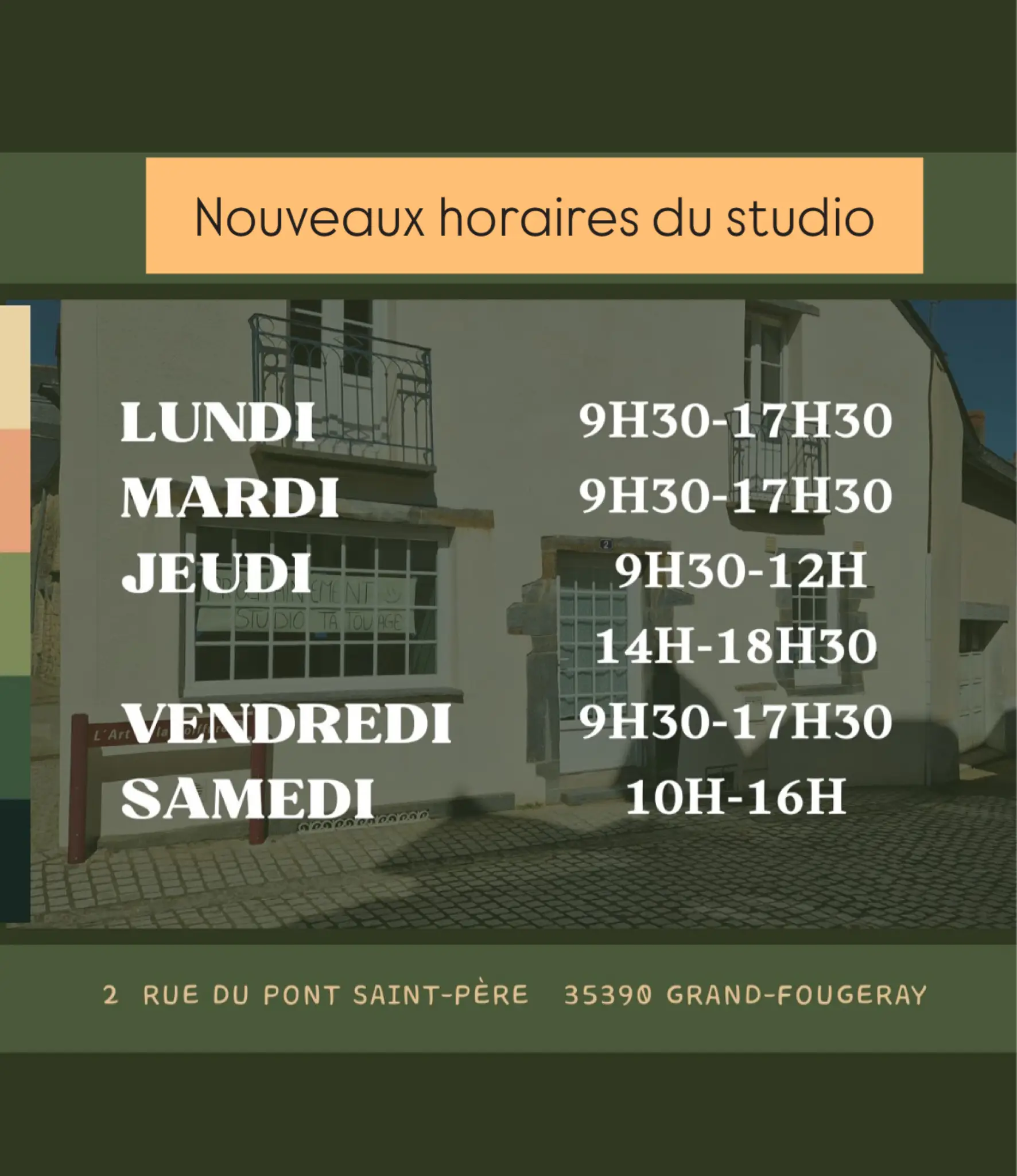 Horaires du salon.