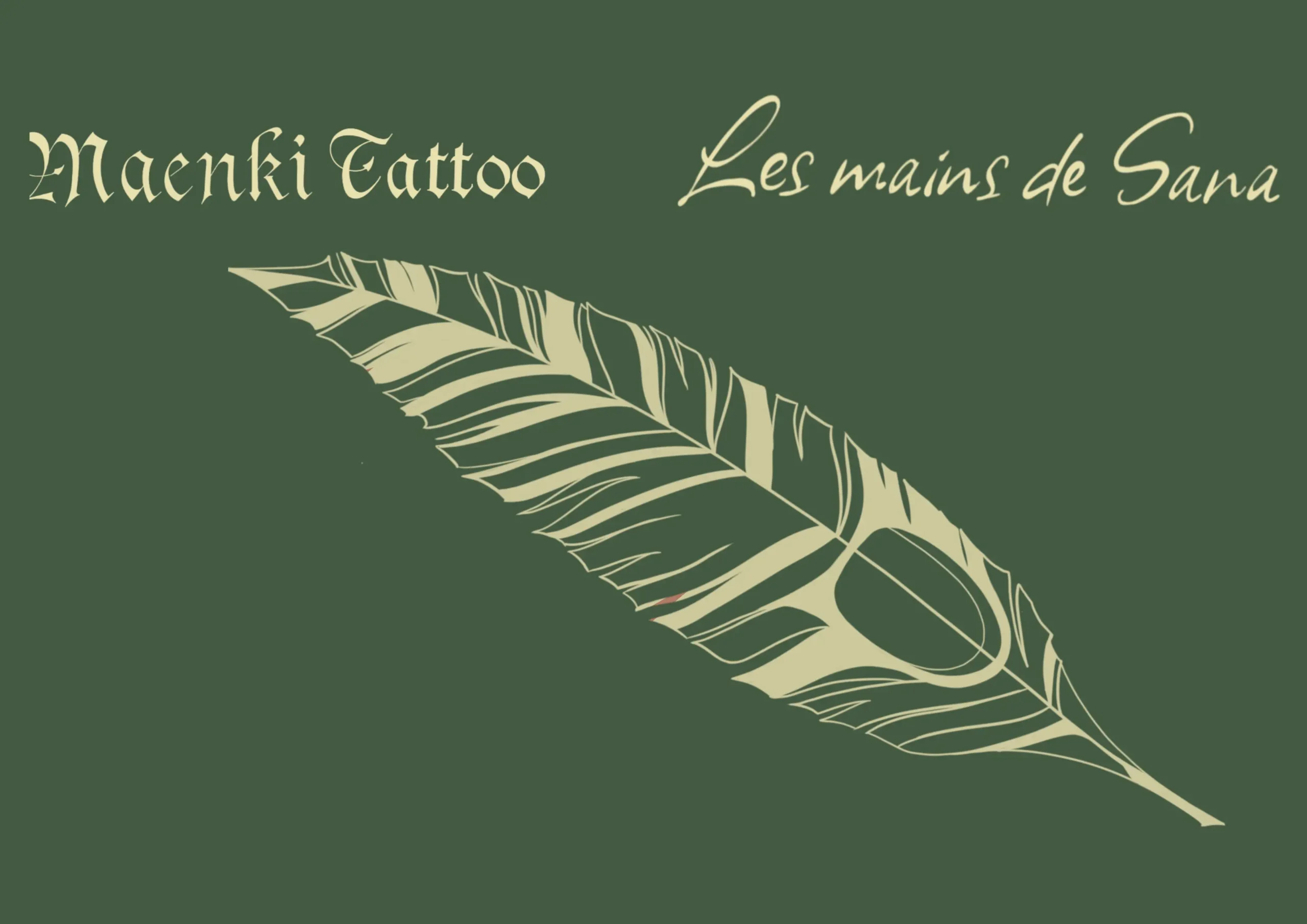 Logos de Maenki Tatoo et Les mains de Sana.